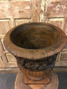 Jardinière « Guurlande » – 50 cm – pierre – finition oxyde
